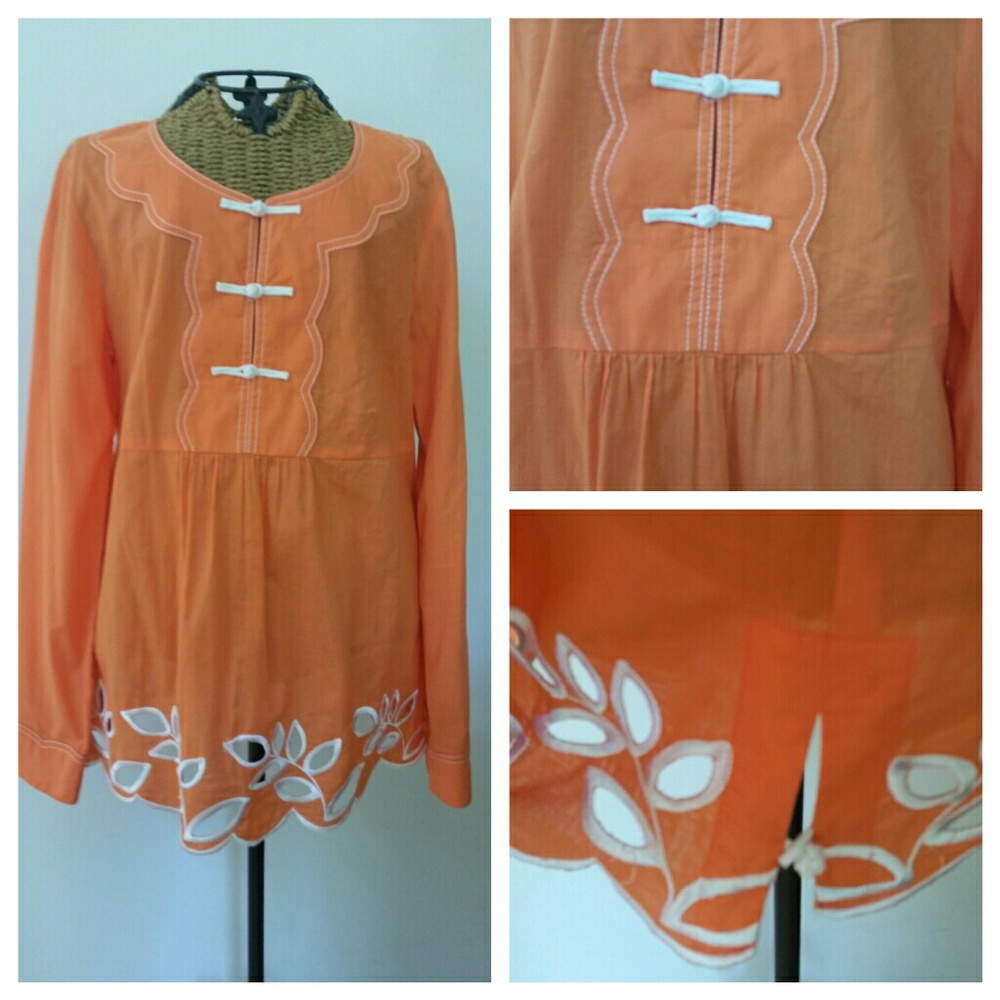 Xsoldx Lilly Pulitzer orange tunic top m - Picture 3 of 3